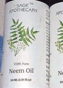SAGE APOTHECARY NEEM OIL PACK of 3