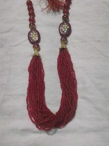 Exquisite Red Beaded Necklace &amp; Earring Set