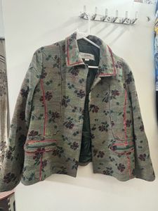 Vintage Floral Print Blazer
