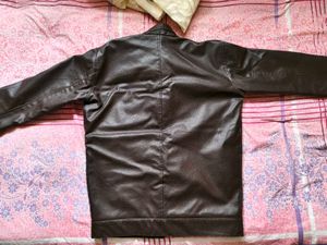 Men's Brown Faux Leather Jacket