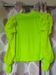 Neon Puff Sleeve Top
