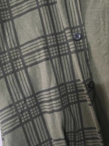 Green Plaid Hoodie Shirt 38 size