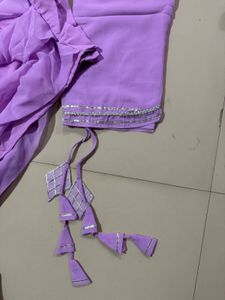semi stitch Lavender Lehenga Set