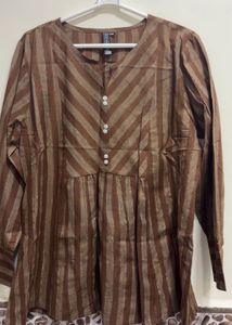 Stylish Striped Brown Kurta