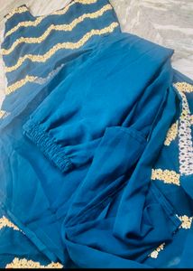 Stunning Teal shut with Golden Embroidery