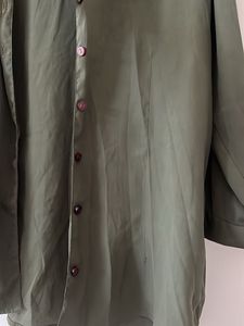 Olive Green Button-Up Shirt