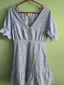 Light Blue Eyelet Dress