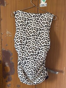 Leopard Print Ruched Top