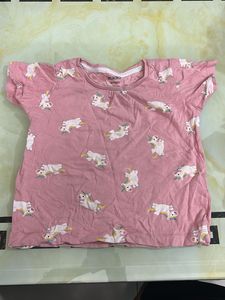 Cute Unicorn Print T-Shirt
