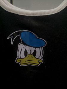 Black Donald Duck Graphic Tank Top