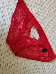 Lace Trim Red Briefs
