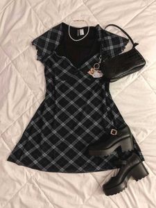 Goth Plaid Mini Dress