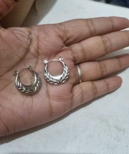 Anti tarnish Silver Tone Hoop Earrings
