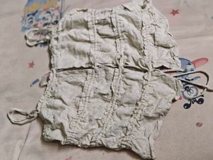 Crinkle Detail Crop Top