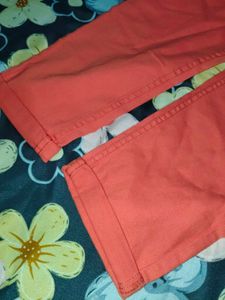 Trendy Orange Straight Leg Pants
