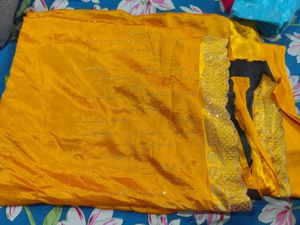 stone work saree with blouse piece