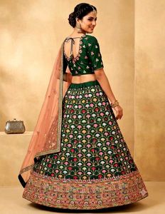 Embroidered multy Green Lehenga Choli