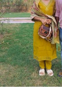 Beautiful Mustard Kurta Set with Dupatta