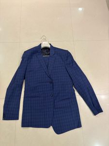 Men's Blue Plaid Suit Jacket