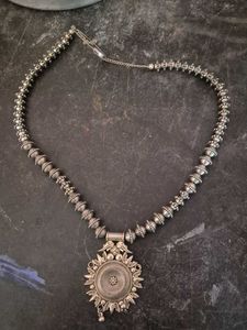 Oxidized Silver Ethnic Necklace