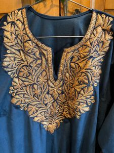 Elegant Blue Tilla Pheran
