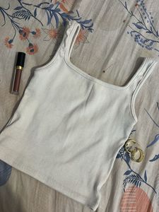 Ribbed Square Neck Tank Top