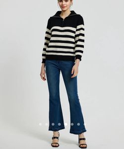 Striped Zip-Up Sweater