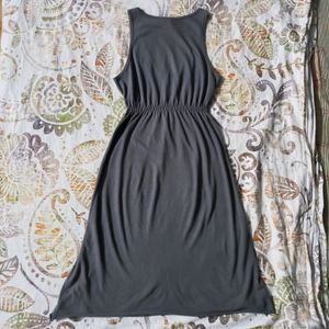 Grey V-neck High Waist Mini Dress