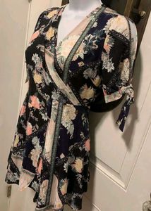 Bohemian Floral Wrap Dress