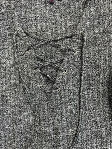Grey Lace-Up Dress