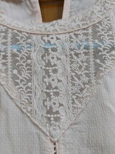 Peach Sleeveless Lace Top
