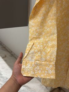 Floral Print Yellow Kurta