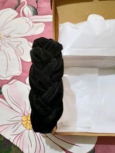 Black Velvet Braided Headband