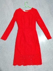 Elegant Red Lace Dress