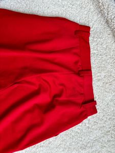 Vibrant Red Wide Leg Trousers