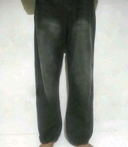 Ash black loose straight fit jeans