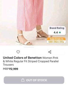 Pink Striped Cropped Trouser