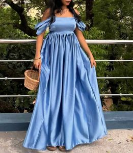 Stunning Blue Off-Shoulder Dress