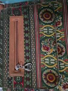 Vintage Printed Sling Bag with Adjustable Strap