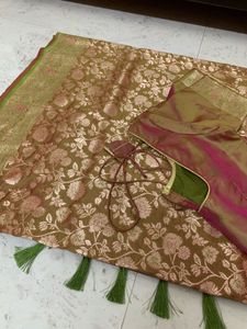 Elegant Silk Saree golden brown