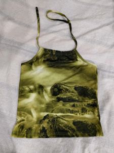 Nature Print Halter Neck Top