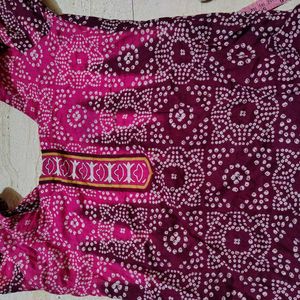 Bandhni kurti and pant plazo set