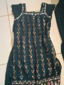 Elegant Teal Kurta with Sharara Pants