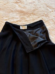 Black skater skirt with lace trim