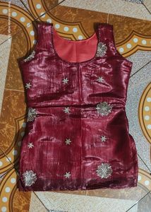 mehroom sleevless kurti stiched by me for sale