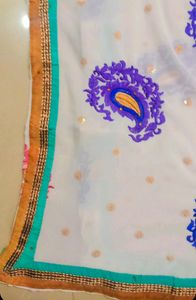 Dupatta Odhani White colour embroidered