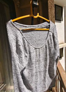Cozy Grey Marled Long Sleeve Top
