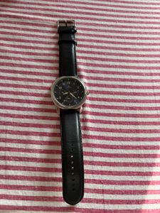 Titan Navy Leather Strap Watch
