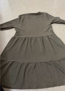 Olive Green Tiered Midi Dress