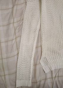 Chic White Mesh Knit Sweater